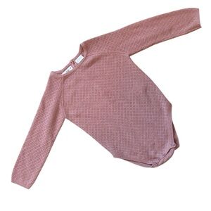 Zara Dusty Pink Knit Baby Longsleeve Onesie 12-18 months